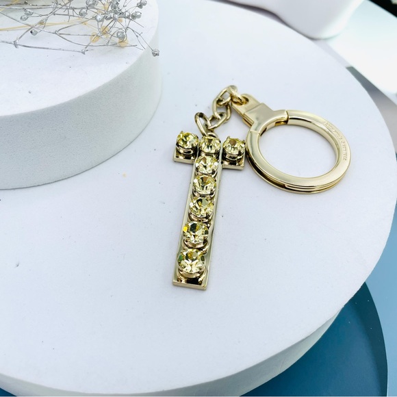KATE SPADE Key Chain & Bag Charm Crystal Letter “T” - Picture 4 of 6